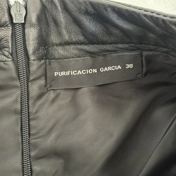 Purification Garcia 100% Lambs Skin Black Mini Dress Size 38 - Picture 6 of 7